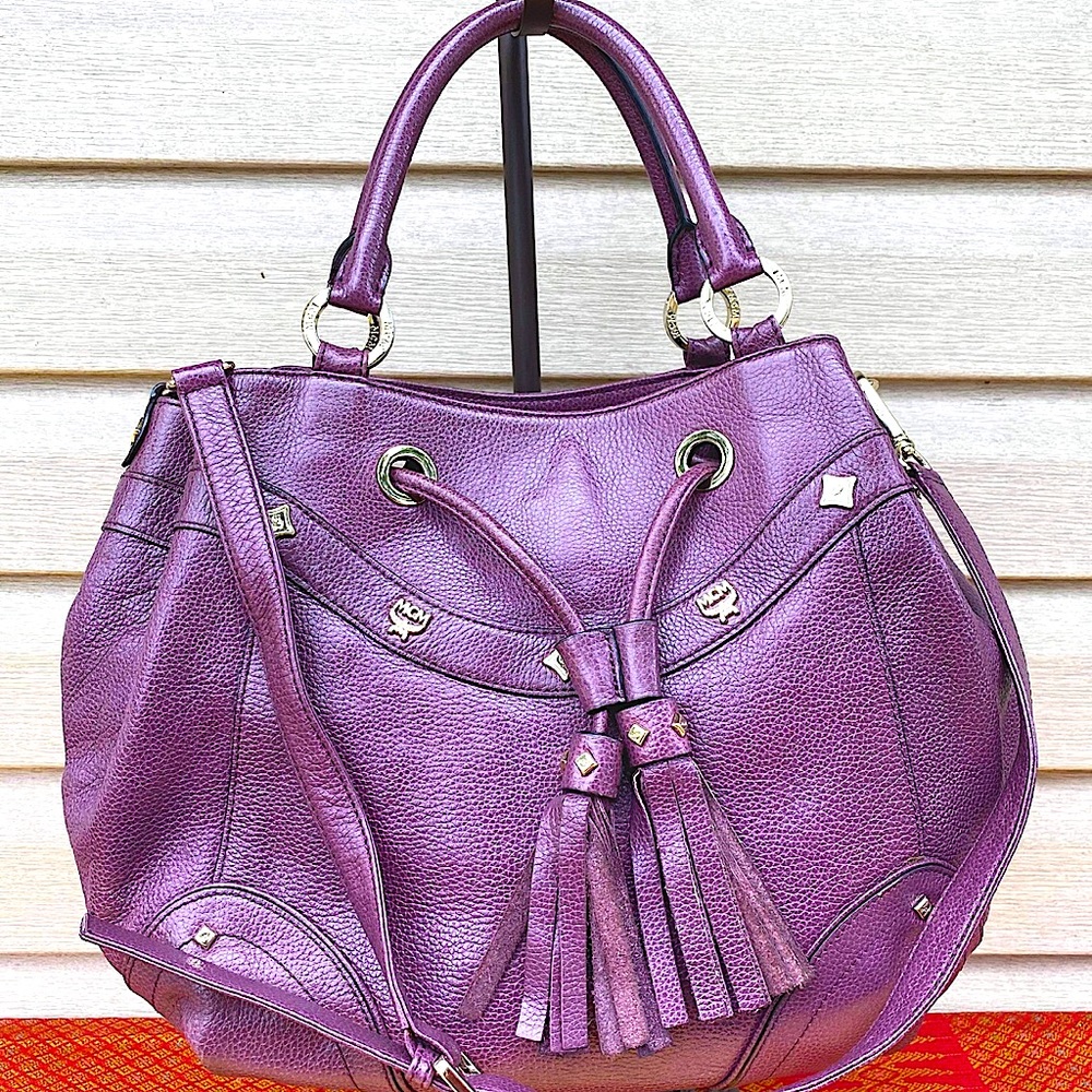 MCM Purple Satchel Bag